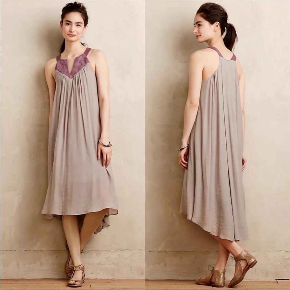 Amadi Anthropologie Renae Dress Vintage Boho Chic Gauzy Soft Girl Airy Flowy